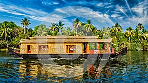 Houseboat on Kerala backwaters, India photo