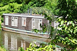 Houseboat for living in Leiden, Netherlands