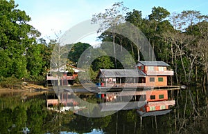 Houseboat in the rainforest