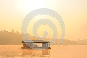 Houseboat at sangklaburi Thailand