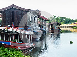 Houseboat in the Tha Chin River Nakhonpathom