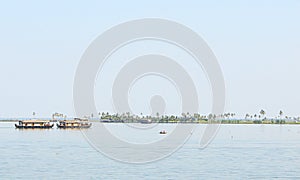 Houseboats in Backwaters in Kerala, India