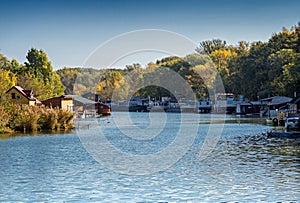 Houseboats on the Danube