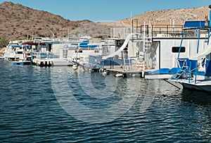 Houseboats docked at Lake Mohave