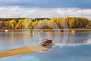 Houseboats on The Liptovska Mara dam