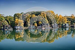 Houseboats on the river Danube