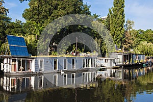 Houseboats on River Spree in Berlin