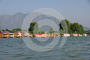 Houseboats in Srinagar in Kashmir, India