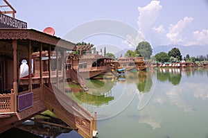 Houseboats in Srinagar in Kashmir, India photo