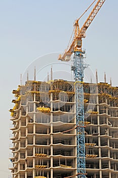 Housebuilding and crane