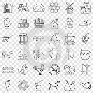 Housecraft icons set, outline style