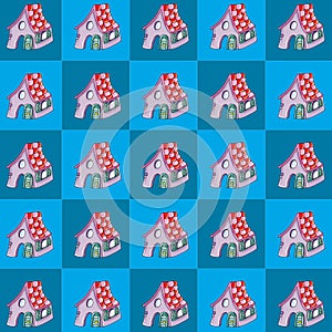 Housegift card or cloth, pattern, repeating pattern,