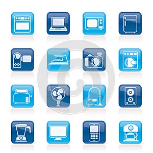 Household appliances and electronics icons