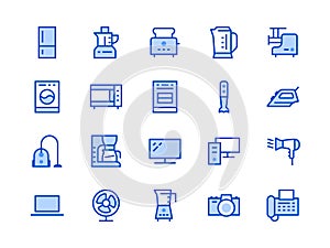 Household Appliances, Electronics Store Line Icon. Vector Illustration Flat style. Included Icons as Microwave Oven