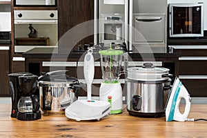 Household appliances in a kitchen