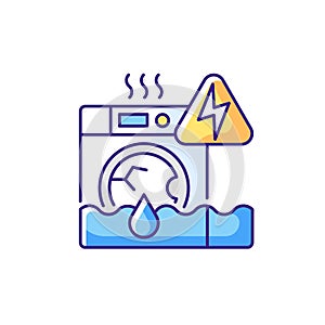 Household appliances malfunction RGB color icon