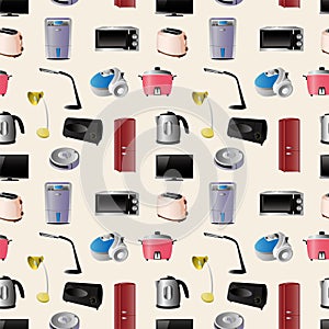 Household appliances seamless pattern