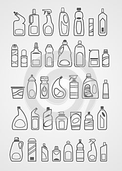 Household chemicals icons