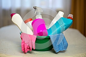 Household chemicals. The means for cleaning the house