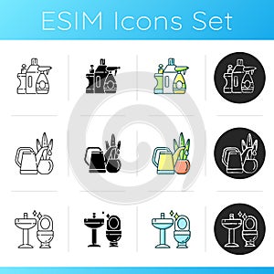 Household chores icons set