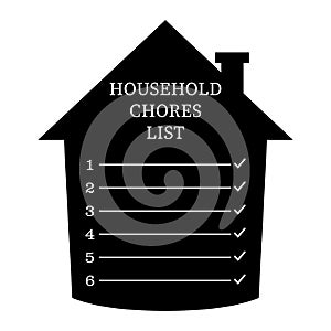Household chores list. Design template. Vector illustration.