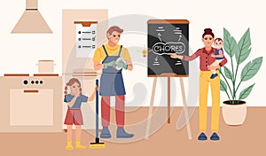 Household Chores Planning Illustration