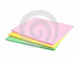 Household cleaning clothes stack.Domestic folded napkin isolated