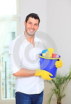 Household cleaning man