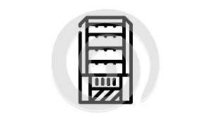 household composter line icon animation