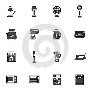 Household devices vector icons set