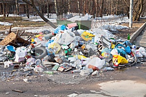 Household garbage and urban dumpster