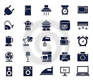 Household glyph icon set , designed for web