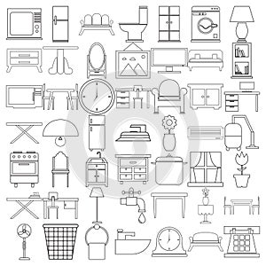 household item collection. Vector illustration decorative design