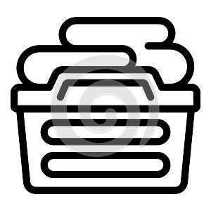 Household laundry hamper icon outline vector. Clothing container