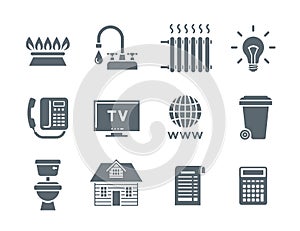Household services utility payment bill flat icons photo
