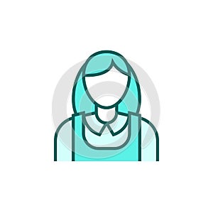 Housekeeper icon. Woman in uniform vector illustration.