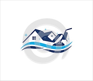 housekeeping and cleaning service vector logo design