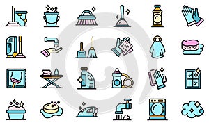 Housekeeping icons vector flat