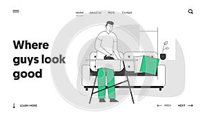 Housekeeping Process Website Landing Page. Everyday Routine of Domestic Duties and Chores, Houseworking