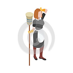 Housemaid Isometric Illustration