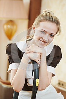 Housemaid portrait at hotel service