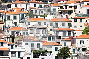 Houses against a hill at Camara de Lobos near Funchal, Madeira Island
