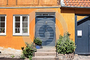 Houses in the aincient town of Elsinore - Helsingor, Denmark.