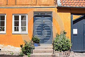 Houses in the aincient town of Elsinore - Helsingor, Denmark.