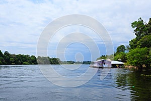 Houses along Amazonas river. Brazilian panorama