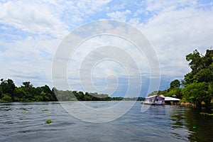 Houses along Amazonas river. Brazilian panorama