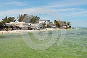 Houses along the beach on Anna Maria Island, Florida