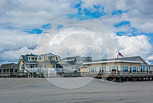 Houses along the beach in Margate City, New Jersey