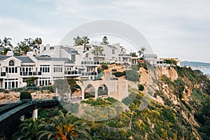 Houses along a cliff in Dana Point, Orange County, California