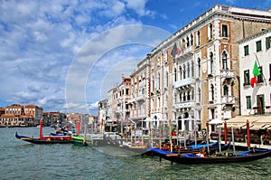 Houses along Grand Canal in Venice, Italy